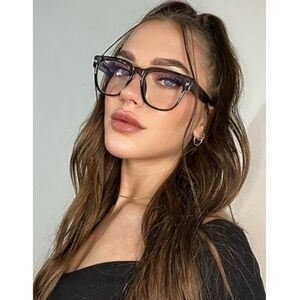 Square Blue Light Blocking Glasses Anti Glare Computer Gray Frame Eyeglasses